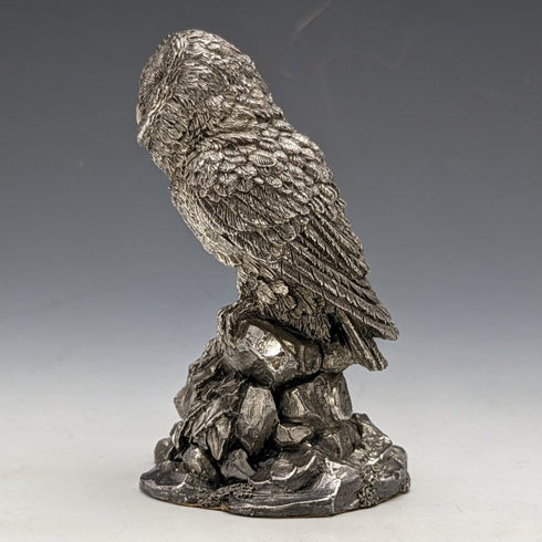 純銀張り彫刻 フクロウ オブジェ 80g 英国 カントリーアーティスト社